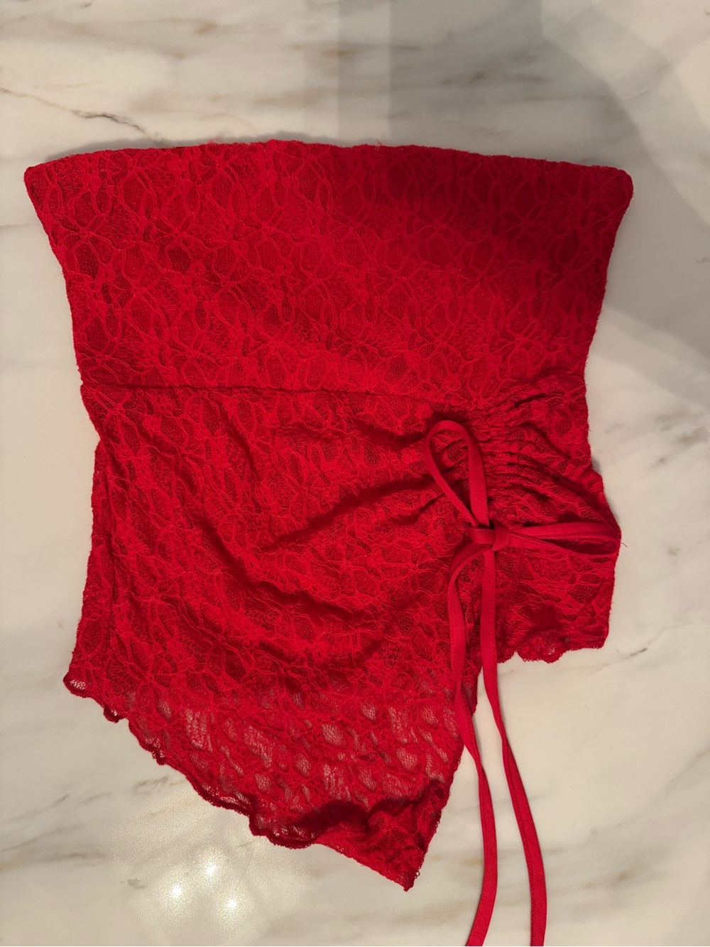 Women’s Strapless Red Lace